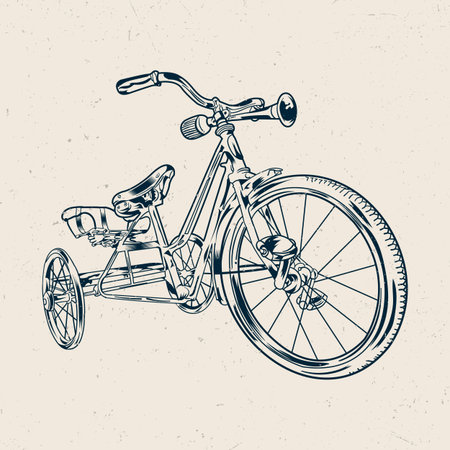 Tricycle vintage sketchのイラスト素材