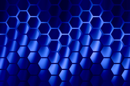blue hexagon background. 3d rendering, 3d illustration.の写真素材