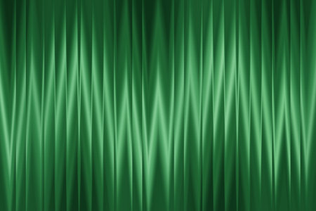 Green curtain background. Realistic vector illustration. Canvas texture.の写真素材