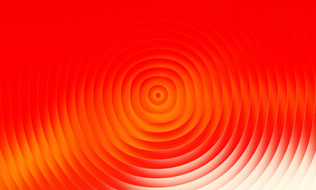 Abstract red background with concentric circles. 3d rendering, 3d illustration.の写真素材
