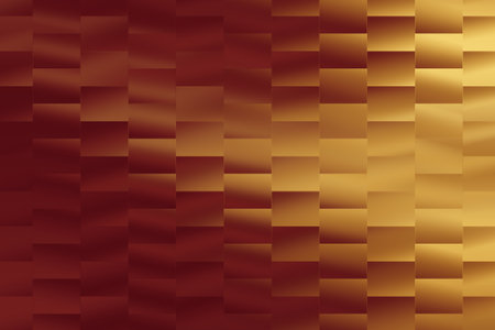 abstract background with a pattern of squares in red and gold colorsの写真素材