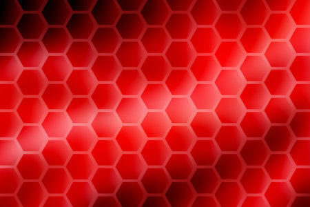 Abstract red background with hexagons. Vector illustration. Eps 10.の写真素材