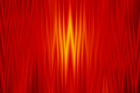 Red curtain background. Vector illustration. Red curtain with red light.の写真素材