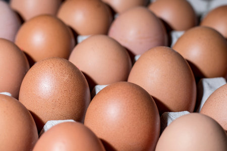 Eggs in an egg cup. Eggs in an egg cup.の写真素材