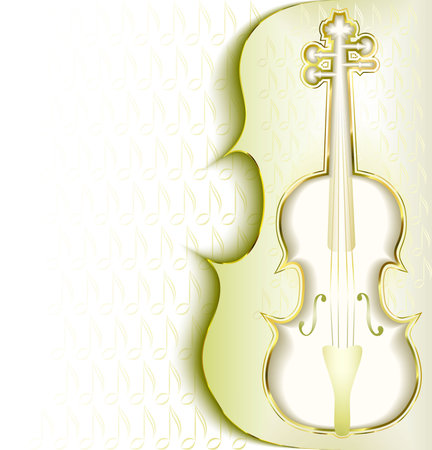White music background with classical violinのイラスト素材
