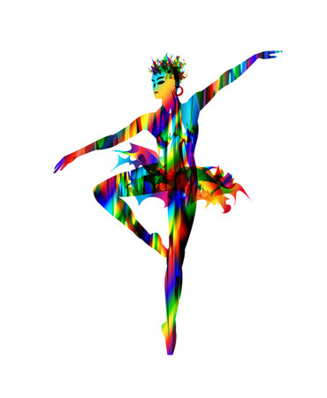 Colourful  nightclub ballet dancer, digital paintingのイラスト素材