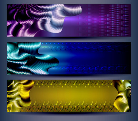 Set of abstract website headers, backgroundsのイラスト素材