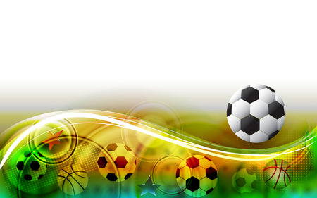 Abstract sports background with soccer ball. Football field illustration.のイラスト素材