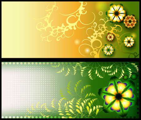 Floral backgrounds, banners, flyers templatesのイラスト素材
