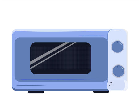 Microwave oven for cooking and heating food isolated element on a white backgroundのイラスト素材