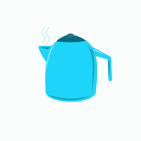 Kettle for boiling water kitchen home. Isolated element on a white background.のイラスト素材