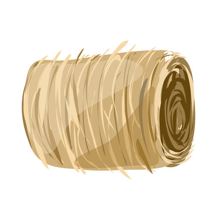 Roll hay for livestock feed. Isolated element on a white background.のイラスト素材