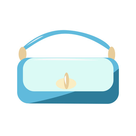 A small blue clutch bag. Isolated element on a white background.のイラスト素材