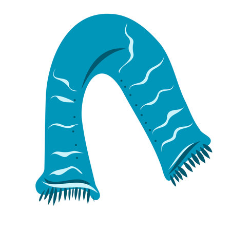 Light blue with blue scarf on a white background.のイラスト素材