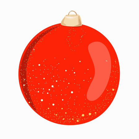 Red Christmas ball for the Christmas tree.のイラスト素材
