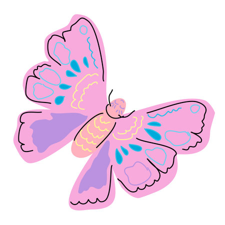 Pink and purple butterfly with eyes.のイラスト素材