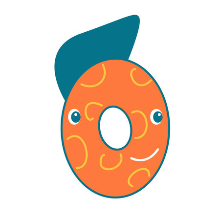 The letter O in the form of a dinosaur.のイラスト素材