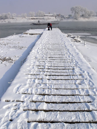 Taken during winter on Wusong Island, China. Very cold, sometime -20 degree Celsius. Only crazy photographer will venture there... but the sights are beautiful. Another of God creation.の写真素材