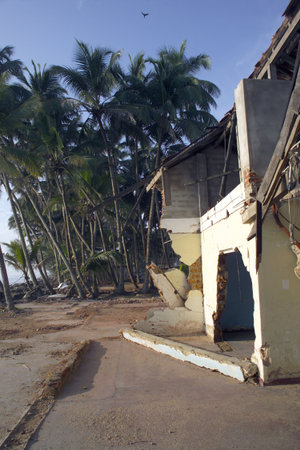 Tsunami damages in Sri Lanka in 2004の写真素材