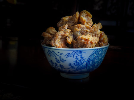 Fried chicken nuggets in the bowlの写真素材