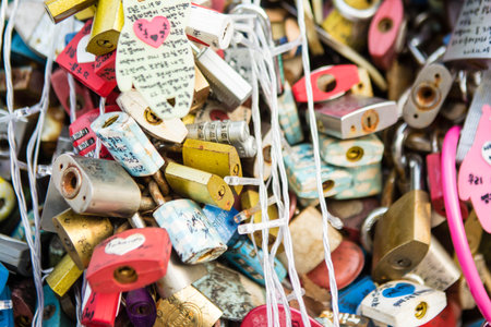 lock of Love Seoul Tower Koreaのeditorial素材