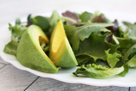 Salad with avocadoの写真素材
