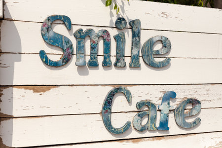 HUA HIN, THAILAND - 2015 February. Smile and drink coffee.の写真素材