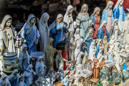 MOSTAR, BOSNIA HERZEGOVINA - 2017 AUGUST 16. Religious Jesus figures in outdoor marked in Mostar.