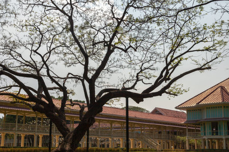 HUA HIN, THAILAND - 2015 February. The garden at Maruekhathaiyawan Palace near Hua Hin beach.