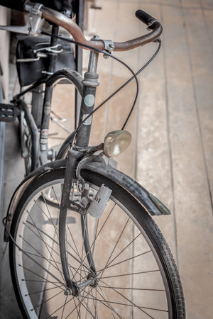 HUA HIN, THAILAND - 2015 February. Old vintage bicycle in the street.のeditorial素材