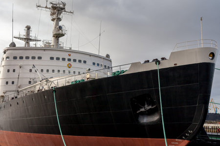 MURMANSK, RUSSIA - 2014 SEPTEMBER 14 Soviet nuclear powered icebreaker. Launched in 1957, it was...