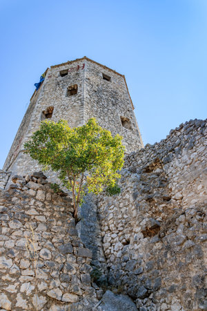 POCITELJ, BOSNIA HERZEGOVINA - 2017 AUGUST 16. The Ottoman Fortress From The 16th and 17th Century In Hercegovina near Mostar.のeditorial素材