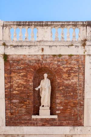 ROME, ITALY - 2014 AUGUST 17. Sculpture outside the Quirinal ,Palazzo del Quirinale, is today the official residence of the President of Italy . The palace is located on the Quirinal Hillのeditorial素材