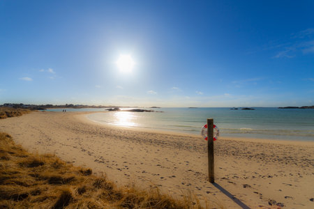 AKRAHAMN, NORWAY - 2016 FEBRUARY 25. Akrahamn beach at a beautiful dayのeditorial素材