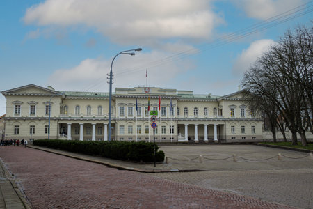 VILNIUS, LITHUANIA - 2020 MARCH 07. The Presidential Palace in Vilnius, the official residence of the President of Lithuania.のeditorial素材