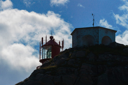 LINDESNES, NORWAY- SEPTEMBER 08. Lindesnes Fyr Lighthouse, Beautiful Nature Norway natural landscapeのeditorial素材