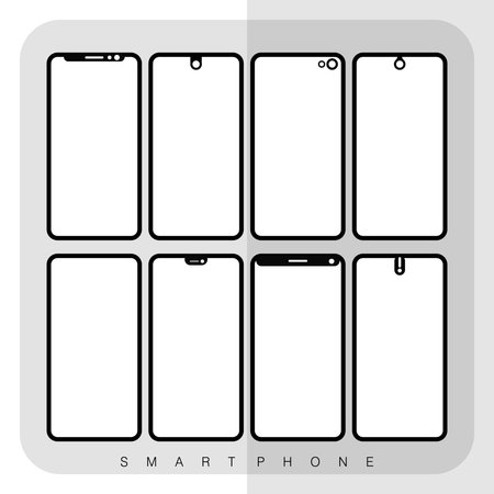Set of Screen Smartphoneのイラスト素材
