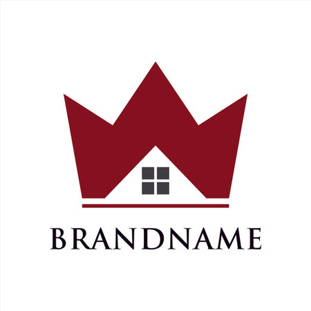 king crown and home / house real estate logo templateのイラスト素材