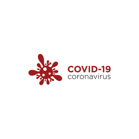Covid-19 Coronavirus concept inscription typography design logo. World Health organization WHO introduced new official name for Coronavirus disease named COVID-19,のイラスト素材