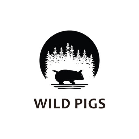 wild pig logo icon silhouetteのイラスト素材