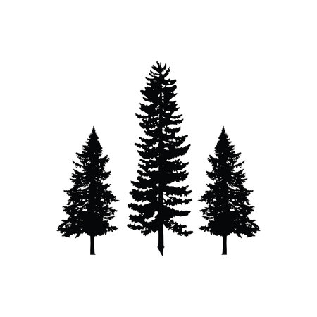 tree pine icon silhouetteのイラスト素材