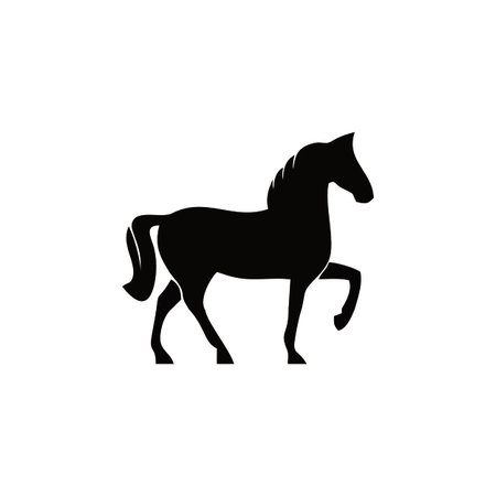 black horse symbol logo Silhouetteのイラスト素材