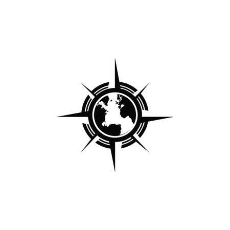Globe world compass north east west south logo vector imageのイラスト素材