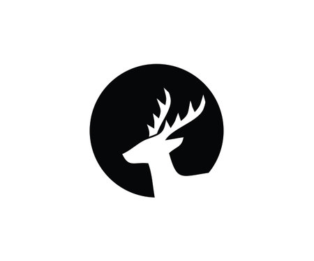 abstract deer head logoの写真素材