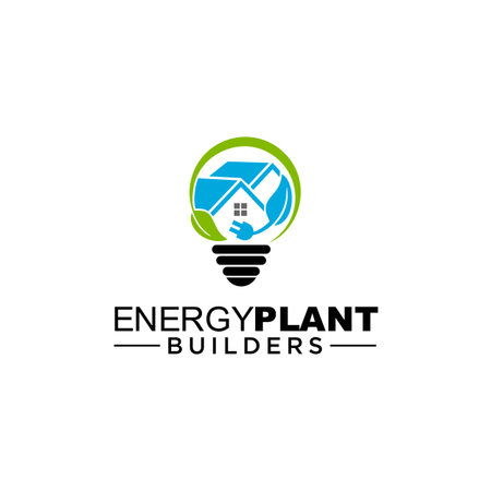 Eco House logo template. Green house design.Leaf shape with electric plug.のイラスト素材