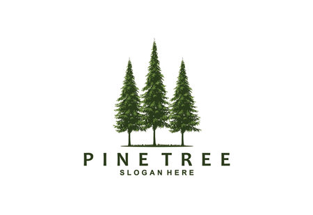 Tree pine logo icon templateのイラスト素材