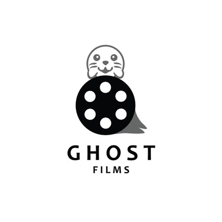 Ghost Film Logo Design Template. Creative logo design for movie and television industryのイラスト素材