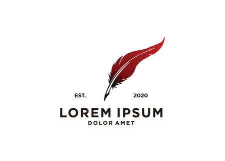 colorful feather logo symbol illustration designの写真素材