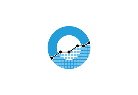 circle analysis logo, trading logo, finance logo, growing graph symbol illustrationの写真素材