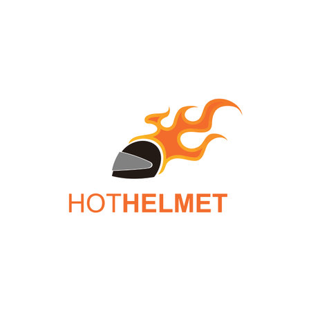 logo motorcycle helmet open face with flamesの写真素材
